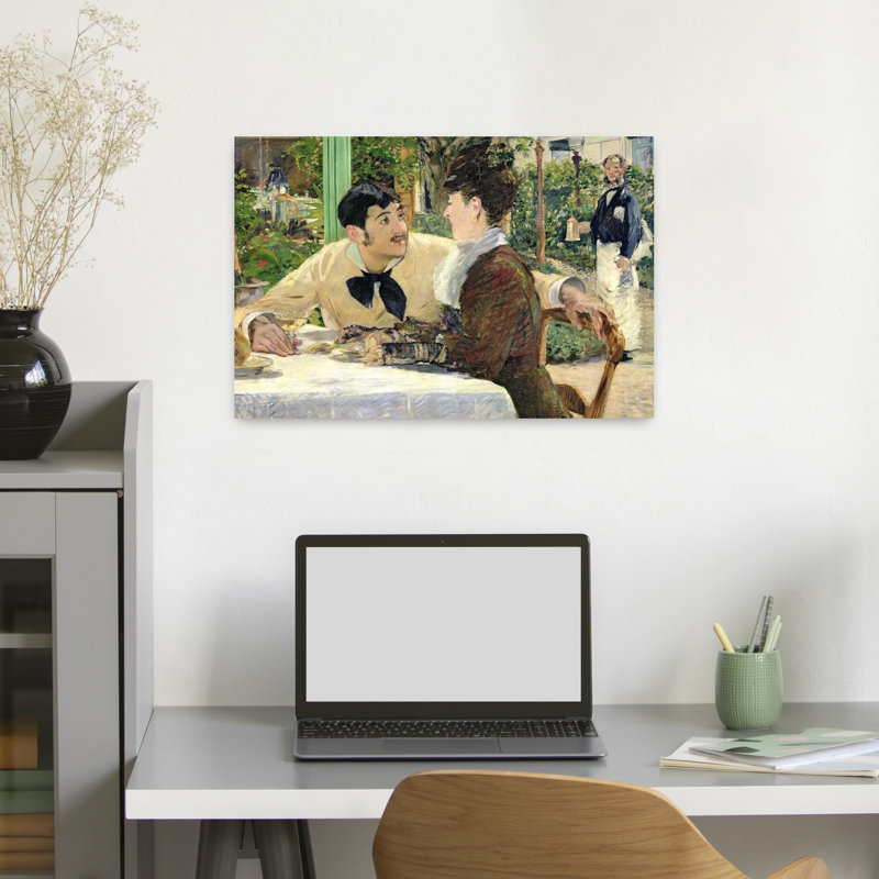 The Garden Of Pere Lathuille, 1879 Impressionist Abstract Contemporary Wall Art Print by Edouard Manet - Wrapped Canvas Print