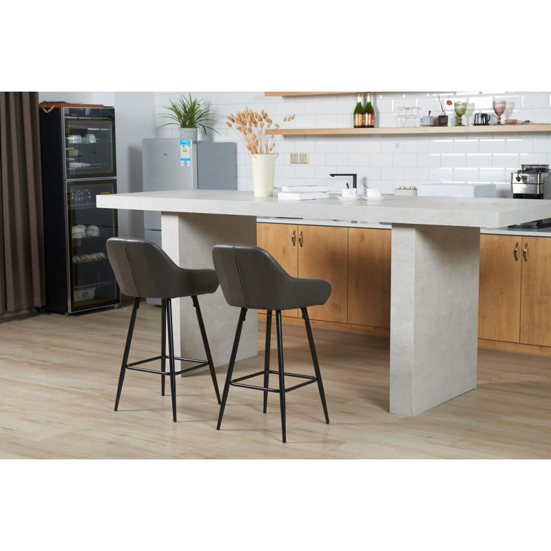 Alexis Grey Bar Stools (Set Of 2), Gray