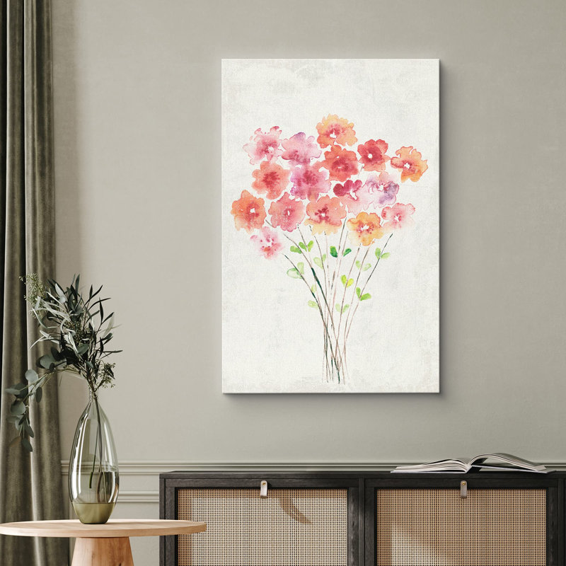 Tulipe dorée rétro délavée sur toile, H 36 po x l 24 po x P 1,5 po