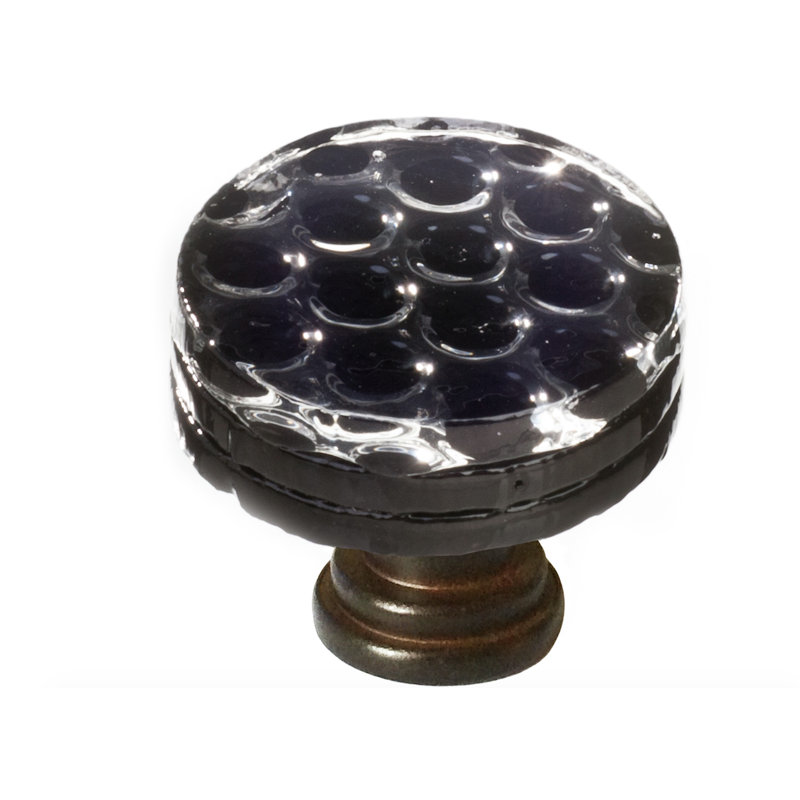 Texture Glass Mushroom Knob, Oil Rubbed Bronze