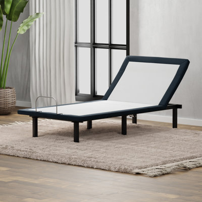 Lit simple en métal gris TG, mouvement de la tête contrôlé par télécommande câblée, lit articulé avec fonction de haut en bas, contrôle, gris,