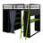 Full Size Wood Loft Bed With Desk, All-In-One Loft Bed With Wardrobe, Shelves, Blackout Curtains And RGB Lights-920489668