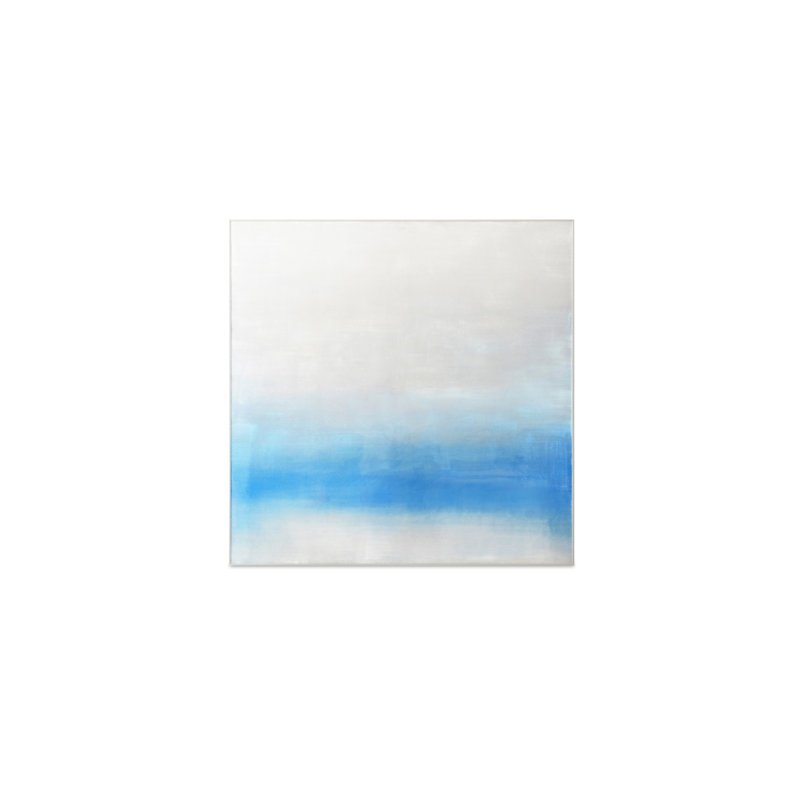 Peinture matinale encadrée, palette bleue
