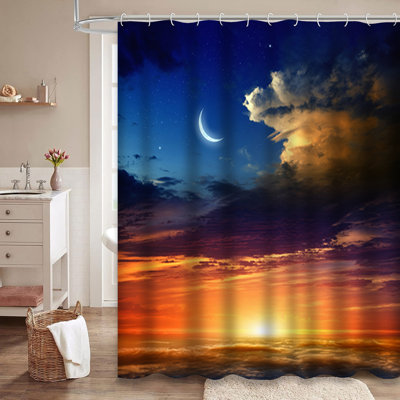Magnifique rideau de douche avec 12 crochets