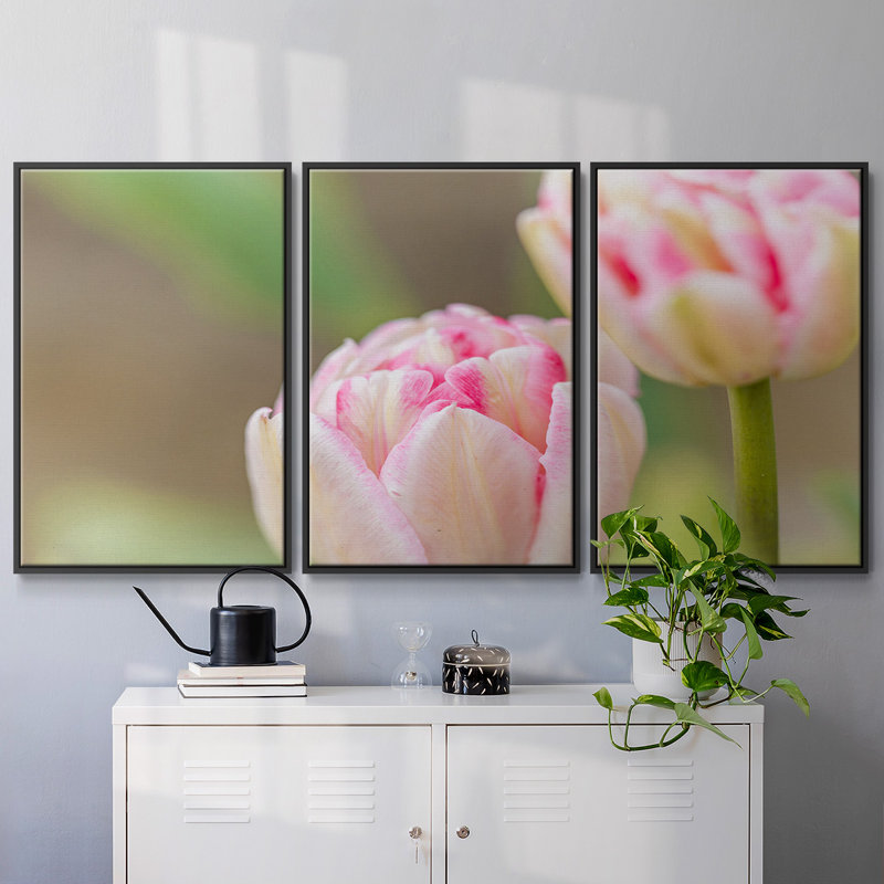 " Blush " 3 - Pieces, Black, 24" H x 48" W x 2" D