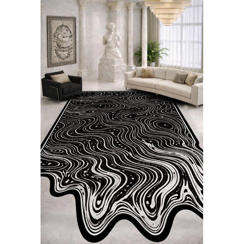 Tapis noir Mosso, 4'11" x 9'10"
