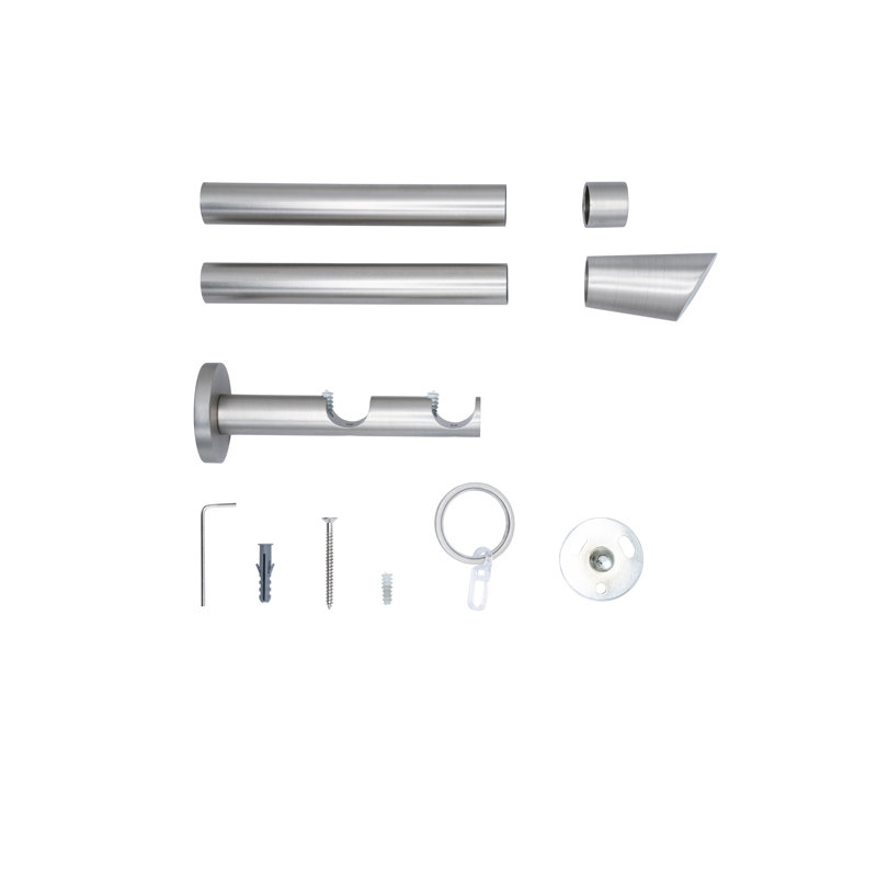 Curtain rod made to measure 20mm, 2cm H x 280cm W x 12cm D, Stainless Steel