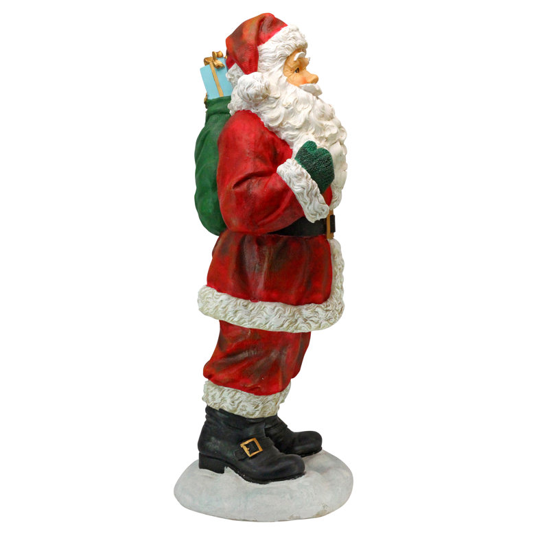 Festive Santa Claus Resin Holiday Statue with Toys