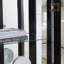 Vitrine lumineuse en verre avec tablettes réglables - Vitrine élégante à 2 portes et tiroir intégré, ampoule incluse - NOIR