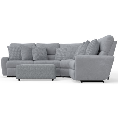 Julieza 3pc Deep Seating Power Reclining Sectional With 1 Castered Cocktail Ottoman