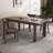 Gray + Nut-brown Rectangular Sintered Stone + Solid Wood Dining Table-2065431488