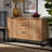 Reid Modern and Contemporary Industrial Wood and Metal 3-Drawer Sideboard Buffet