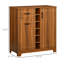 Armoire à vin 6 bouteilles - Buffet avec 1 tiroir, tiroir à finition brune et porte-verre