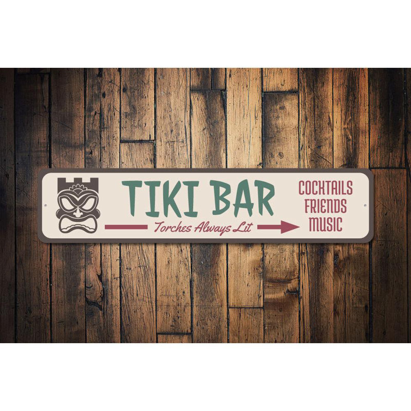 Plaque Tiki, H 4 po x l 18 po x P 0,04 po