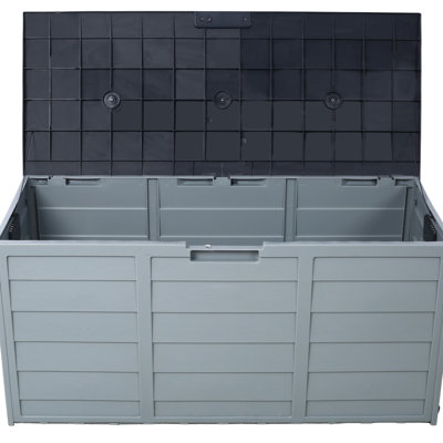 75 Gallon Resin Deck Box - Spacious Outdoor Storage Solution With Wheels For Backyard, Garage, Patio Protected Living Capacity Furniture, Tools