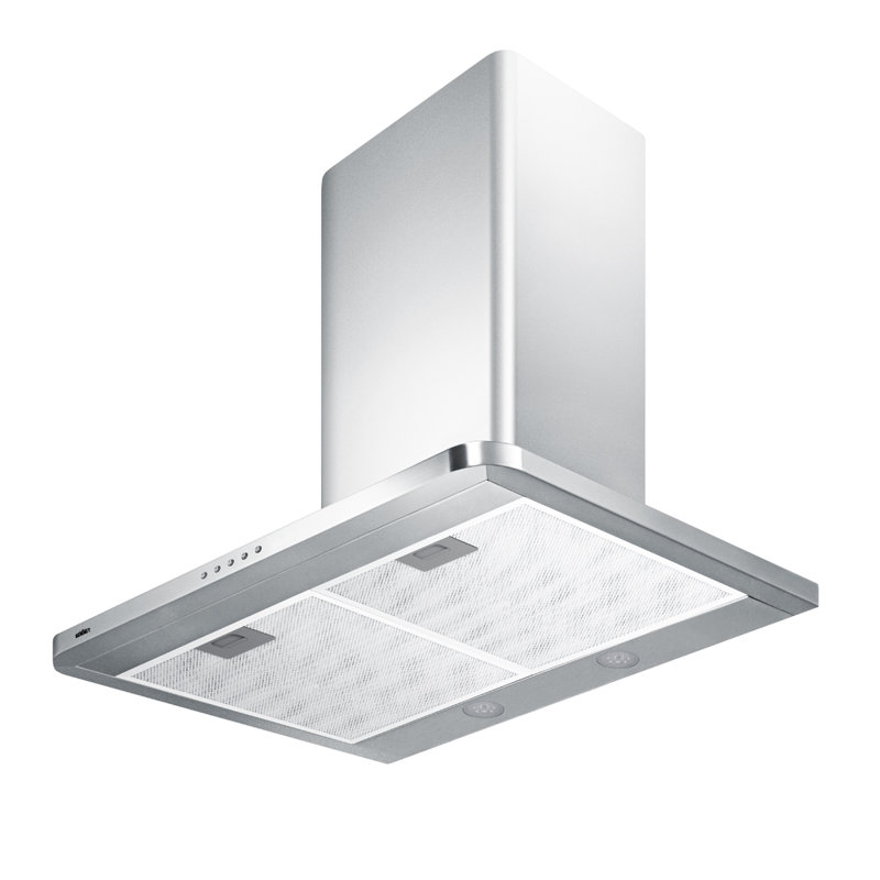 Summit Appliance 30 " W Stainless Steel 400 CFM Convertible Wall Range Hood with Mesh and Charcoal Filter