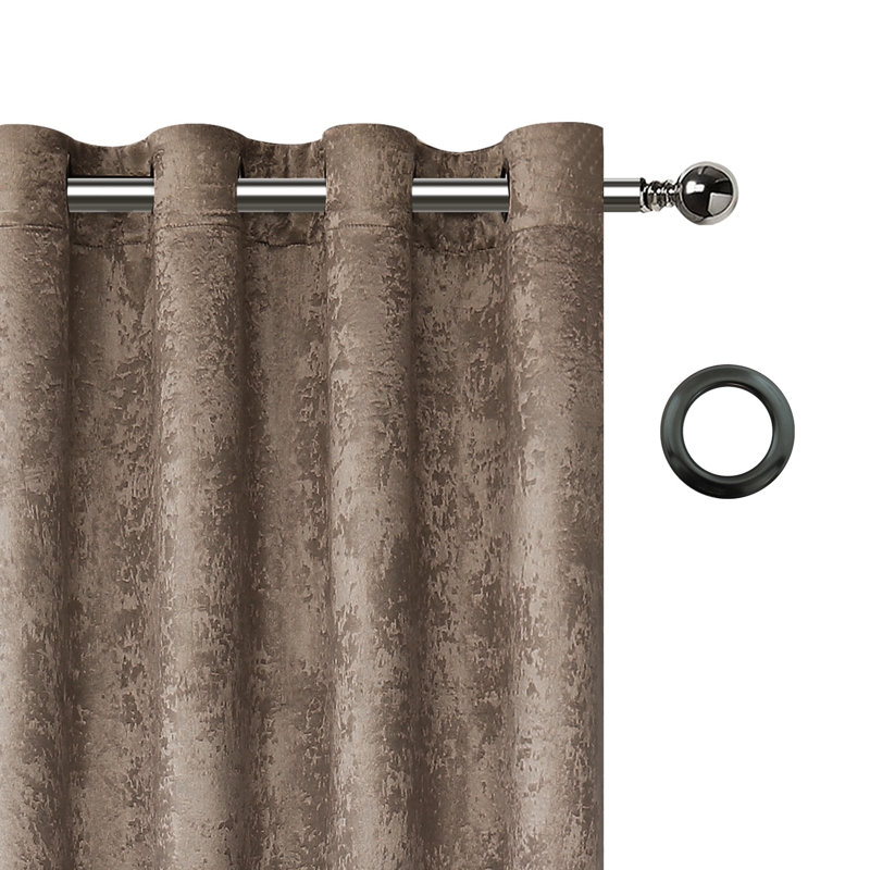 Eruh Semi Sheer Curtain Pair, Taupe