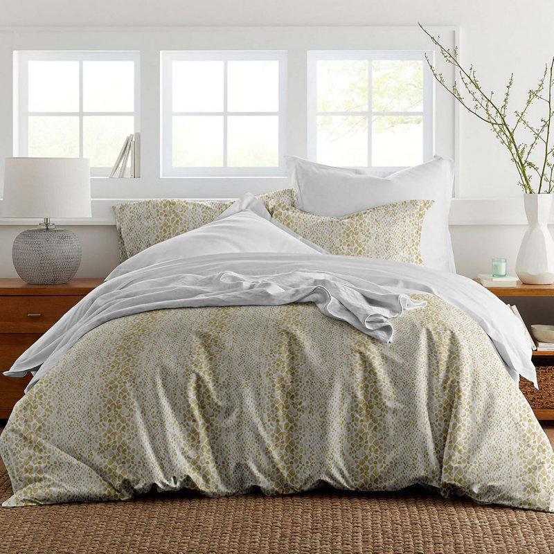 Ensemble de housse de couette réversible à imprimé numérique, Housse de couette double + 2 taies décoratives
