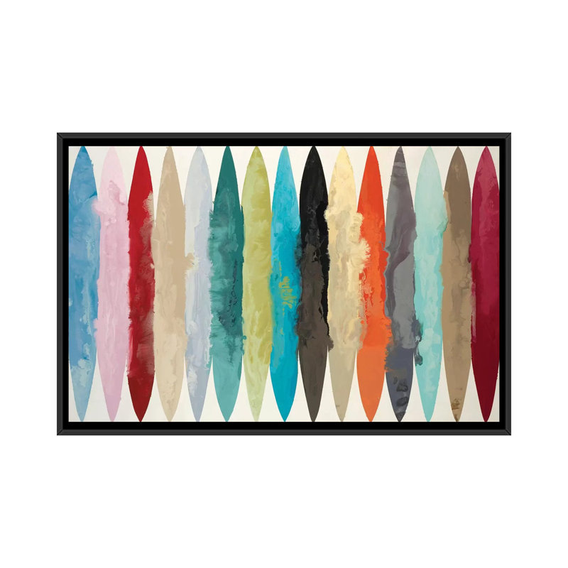 « EBB & Flow » par Randy Hibberd-impression, Pas de tapis, H 26 po x l 40 po x 1,5 po, Toile avec cadre noir