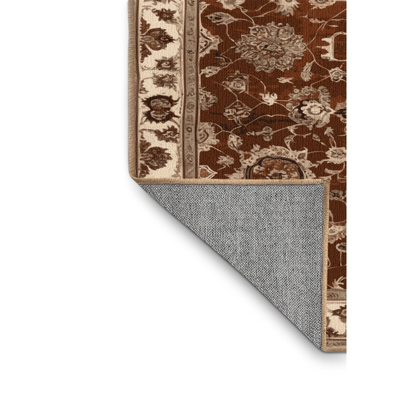 Tapis brun lavable à la machine, Rectangle 7 pi x 9 pi