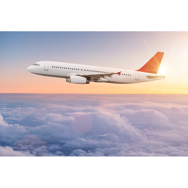 Commercial Airplane Flying by Kesu01 - Wrapped Canvas Print, 51cm H x 76cm W