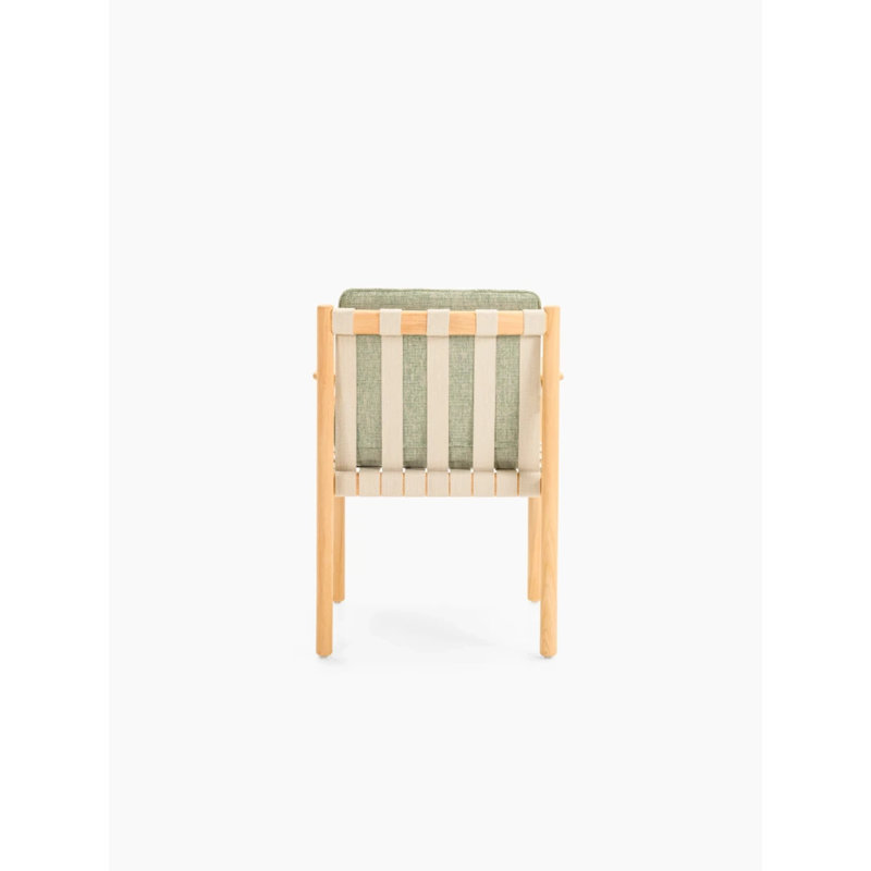 Oda Outdoor Teak Dining Armchair, Green