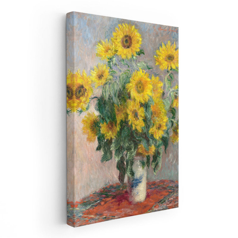 Bouquet de tournesols, 1881 - reproduction d'art sur toile, H 18 po x l 12 po