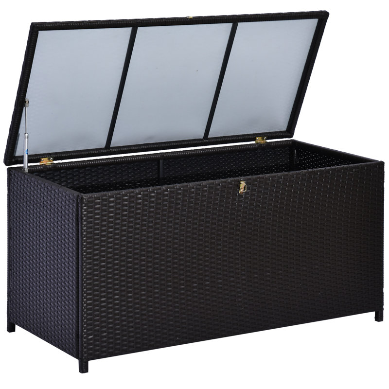 WFX Utility 118cm W 376L Water Resistant Wicker Storage Bench in Brown