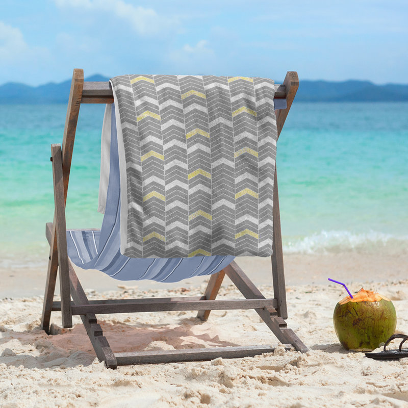Stephenie Beach Towel, Gray/Olive