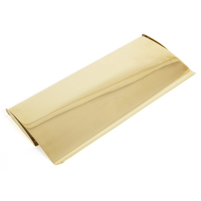 Letter Plate Covers Brass Mail Slot, 13cm H x 26.5cm W x 1.2cm D, Polished Brass