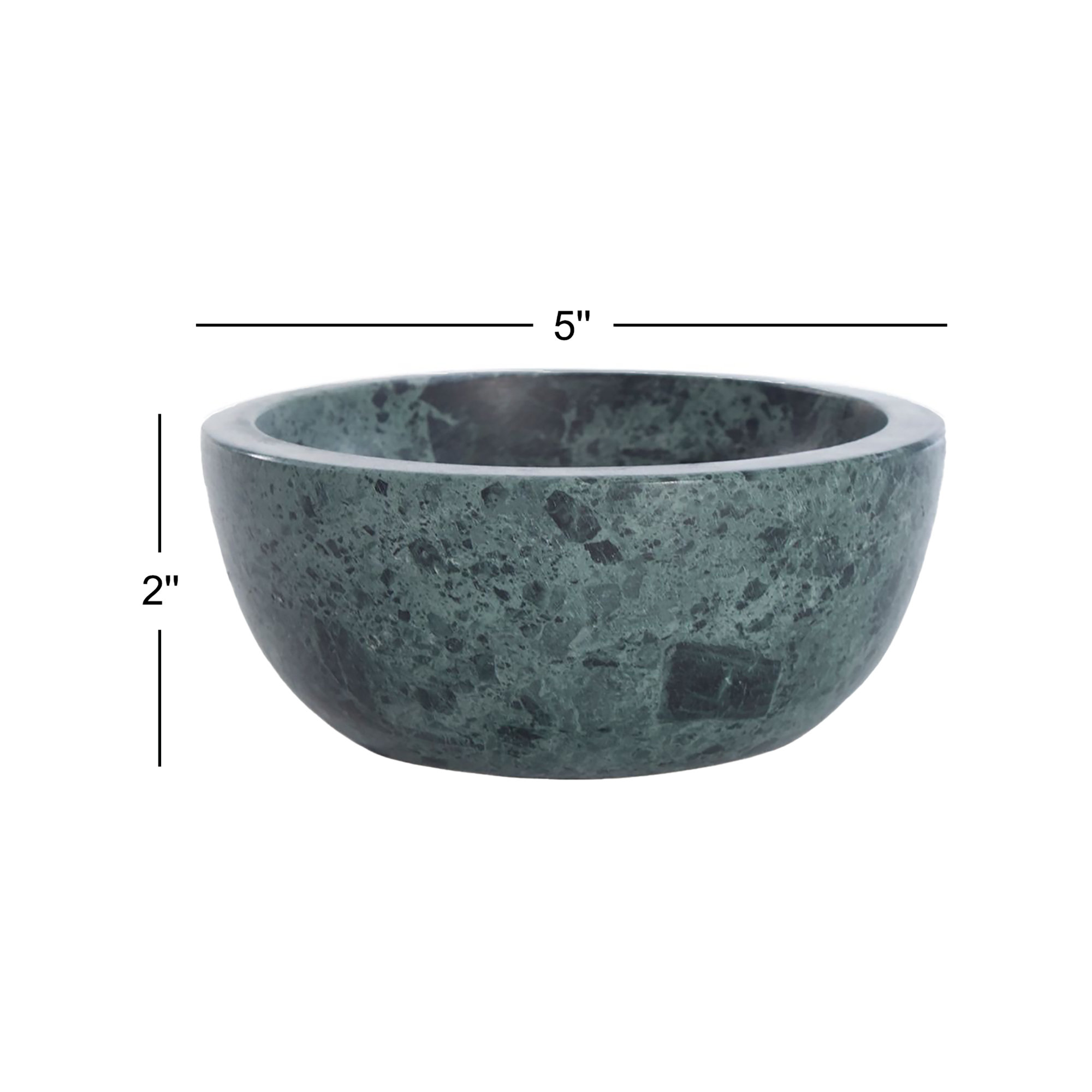 Simple Marble Decorative Bowl 1, 2" H x 5" W x 5" D, Green