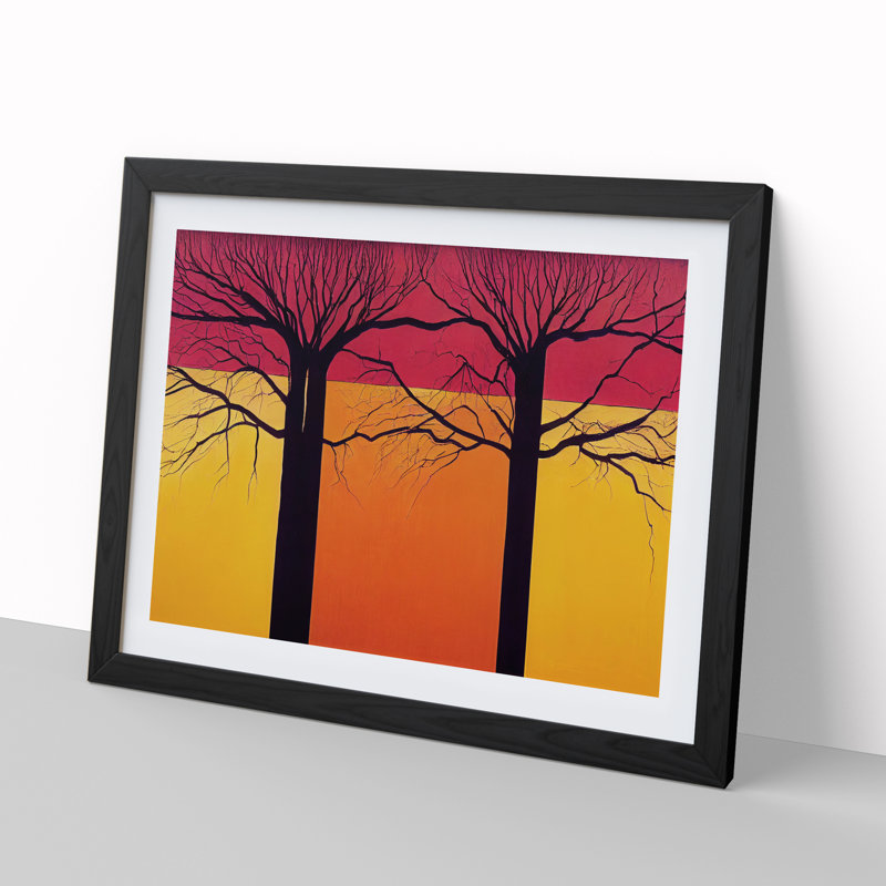 Excellent Abstract Trees - Framed Print, Black, 46cm H x 64cm W x 2cm D