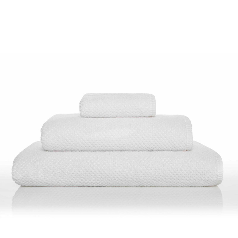 Bee Waffle Hand Towel, White