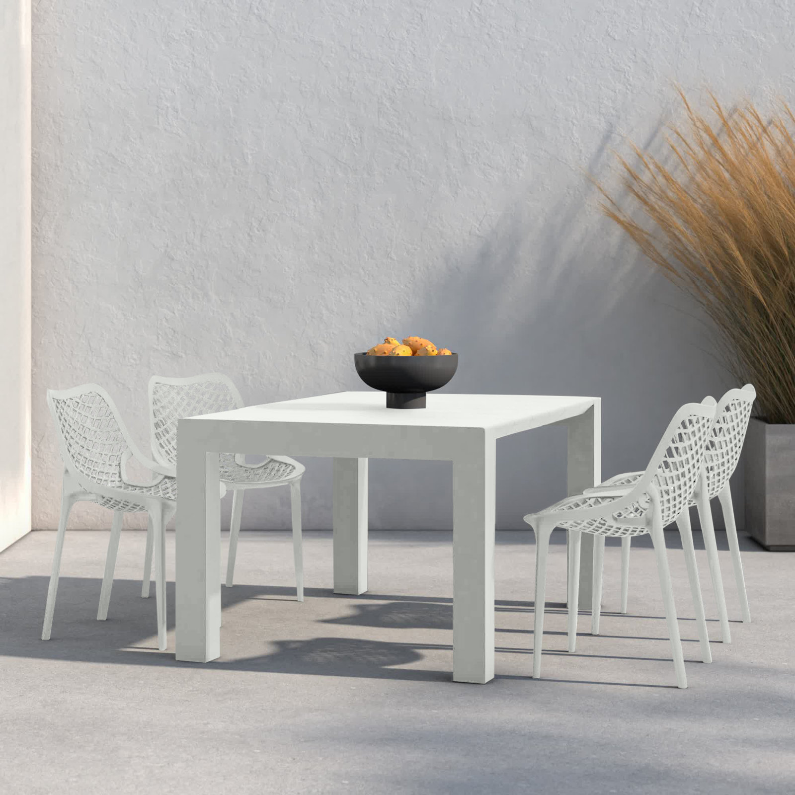 Asherton 39" Patio Dining Set, White