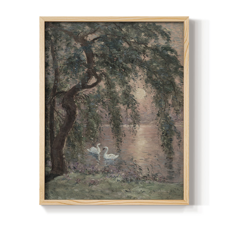 «Vintage Landscape CXIV», reproduction encadrée - bois massif, Naturel, H 21 po x l 17 po