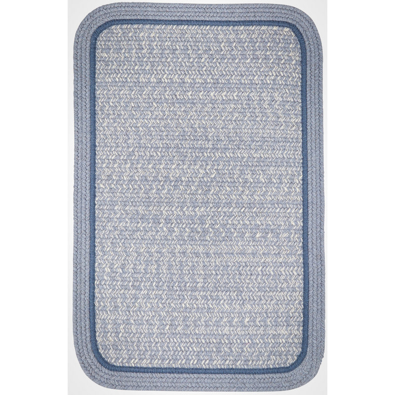 Tapis bleu de soleil à bandes Browdy, Rectangle 7 pi x 9 pi