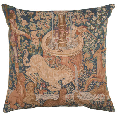  La Licorne a La Fontaine European Cotton Throw Pillow Cover
