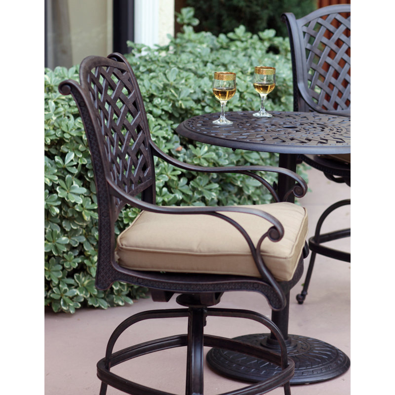 Frazee Metal Outdoor Stool with Cushion, 26" H, 2
