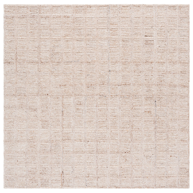 Pine 115 Hand Tufted Wool Pile Geometric Rug, Square 6'