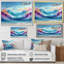 Encre rose et bleue «Oceanic Waves I» - art mural côtier-783028731-783028730-783028729