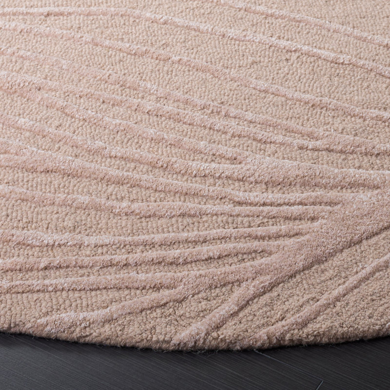 Glamour Hand Tufted Wool; Viscose; Cotton Abstract Indoor Rug, Round 6'