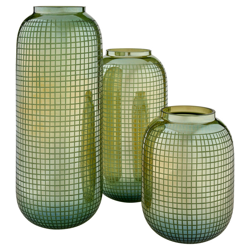 Modular Handmade Glass Table Vase, 15" H x 8.25" W x 8.25" D
