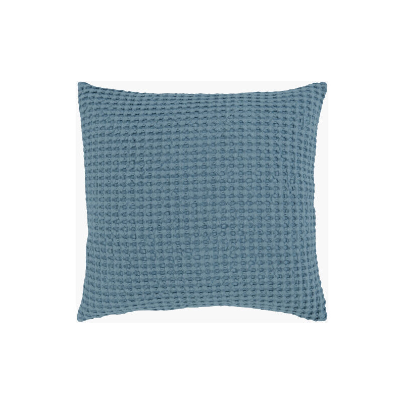 Ruta Cotton Throw Pillow Cover, Denim, 20" H x 20" W