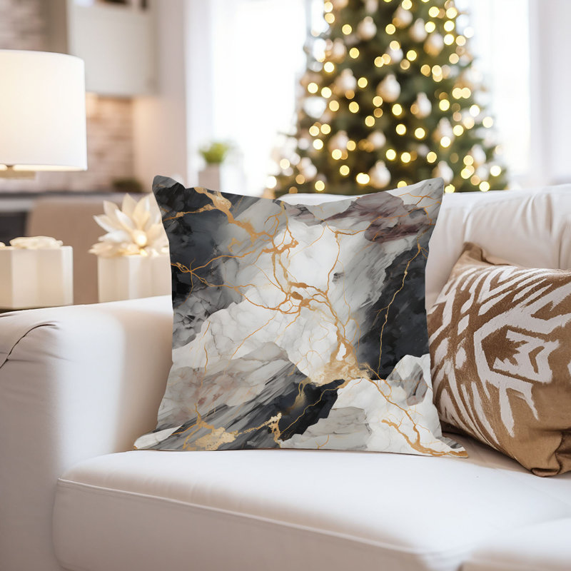 Abstract Marble Geode Pattern - IX Modern Throw Pillow Cover, 16x16