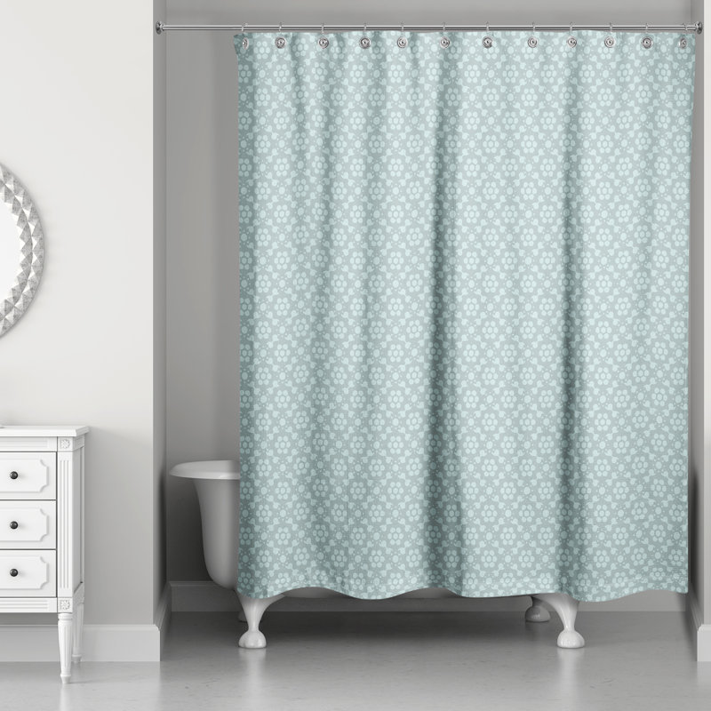 Rideau de douche simple Aphina, Bleu