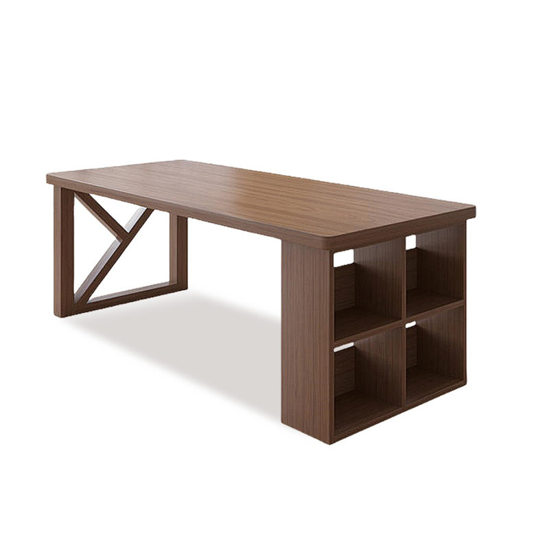 Bureau rectangulaire en bois massif brun noisette, H 29,53 po x l 70,87 po x P 31,5 po