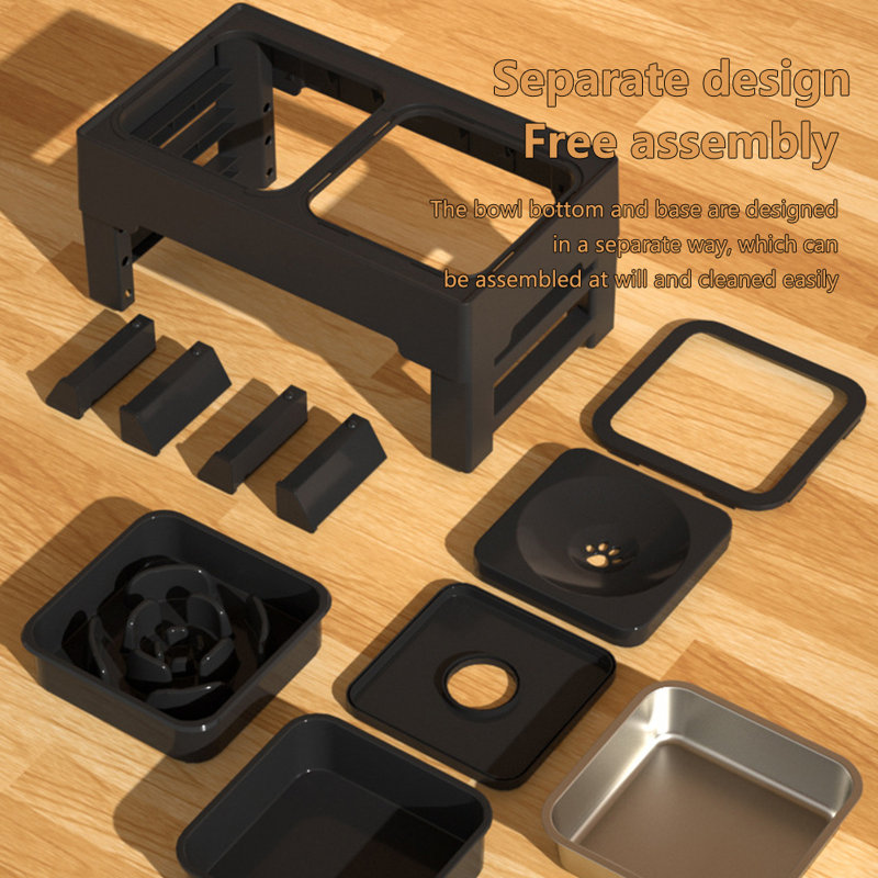 Ericka Elevated Feeder, Black