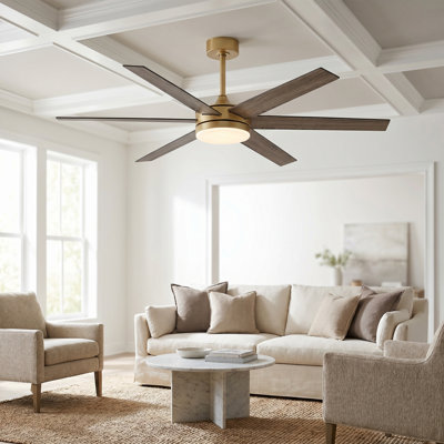 Vaczon 60" 6-Blade Modern Ceiling Fan with Dimmable 3CCT LED Lights and Remote Control