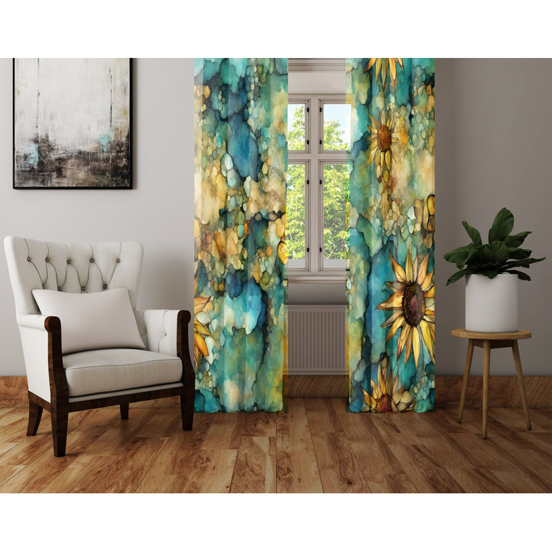 Paire de rideaux semi-transparents en polyester Arelli, L 40 po x L 52 po
