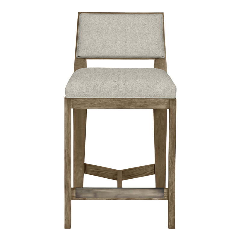 Scoville By Thom Filicia Upholstered Counter Stool with Solid Wood Frame, Hampton, Métal Tuck